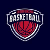 logotipo do distintivo de basquete vetor