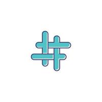 modelo de design criativo de símbolo de hashtag vetor