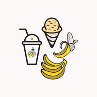 ilustração em vetor modelo logotipo banana