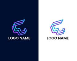 modelo de design de logotipo moderno letra w e c vetor