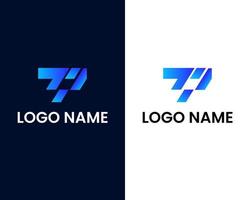 modelo de design de logotipo moderno letra t e m vetor