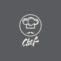 ilustração de ícone de vetor de modelo de logotipo de chef de chapéu