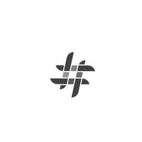 modelo de design criativo de símbolo de hashtag vetor