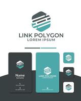 design de logotipo de tecnologia, polígono, conectar, link