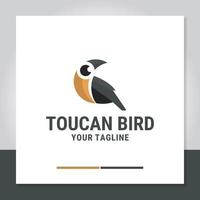 vetor de design de logotipo de pássaro de tucano