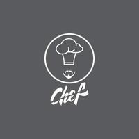 ilustração de ícone de vetor de modelo de logotipo de chef de chapéu