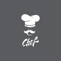 ilustração de ícone de vetor de modelo de logotipo de chef de chapéu