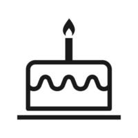 bolo de aniversário ícone vetor símbolo modelo logotipo design cor editável