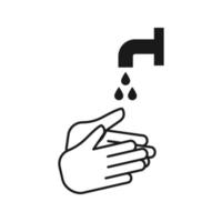 ícone de lavagem à mão. ilustração vetorial de mãos limpas. cor editável vetor