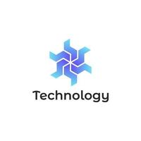 logotipo colorido gradiente moderno de tecnologia vetor