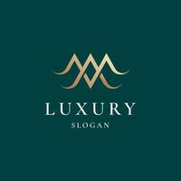 logotipo de vetor de curva de linha elegante. design de logotipo de letra m premium. monograma criativo linear de luxo.