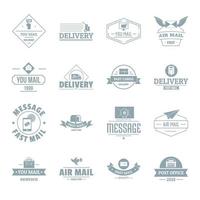 conjunto de ícones do logotipo do serviço de entrega, estilo simples vetor