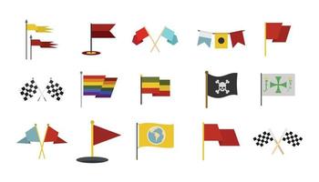 conjunto de ícones de bandeira, estilo simples