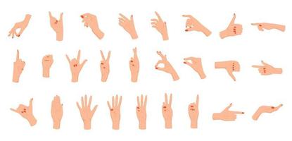 composição de gestos de mão feminina vetor