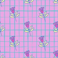 sem costura padrão de flor em estilo de arte ingênua. papel de parede floral simples abstrato. vetor