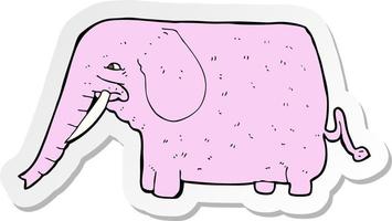 adesivo de um elefante engraçado de desenho animado vetor