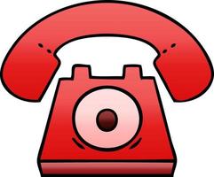 telefone vermelho de desenho animado sombreado gradiente vetor