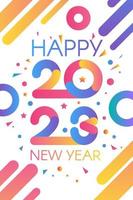 vetor de banner de cartão de convite de feliz ano novo de 2023
