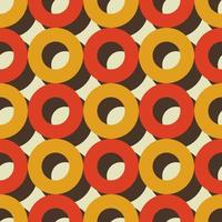 dimensional círculo colorido donut forma sem costura de fundo. projeto modernista vintage. uso para tecido, elementos de decoração de interiores, embrulho. vetor