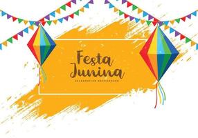 fundo de cartão de celebração de evento festa junina brasileira vetor
