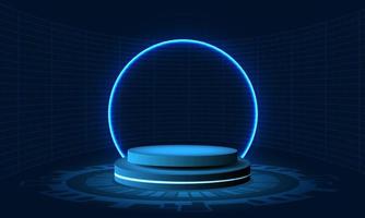 holograma podium.futuristic círculo azul vector hud.podium.modern technology.gaming.