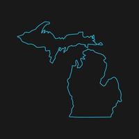 mapa de michigan em fundo branco vetor