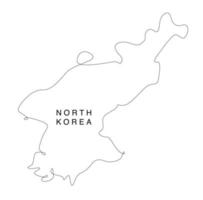 arte de linha mapa da coreia do norte. mapa da ásia de linha contínua. ilustração vetorial. contorno único. vetor