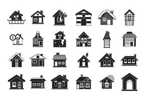conjunto de ícones de casa, estilo simples vetor
