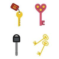 conjunto de ícones de chave, estilo simples vetor