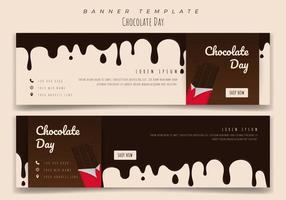 modelo de banner de paisagem com chocolate para design de dia de chocolate vetor