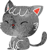 desenho retrô de gato kawaii fofo vetor