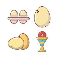 conjunto de ícones de ovos, estilo cartoon vetor