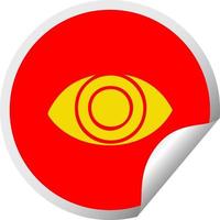 olho de desenho animado adesivo de peeling circular vetor