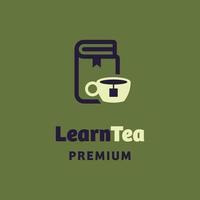 aprender o logotipo do chá vetor