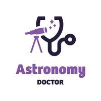 logotipo do médico de astronomia vetor