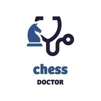 logotipo do médico de xadrez vetor