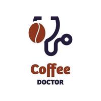logotipo do médico do café vetor