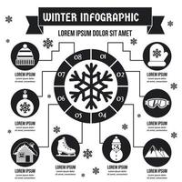 conceito de infográfico de inverno, estilo simples vetor