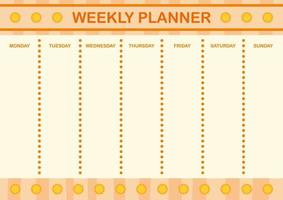 planejador diário e semanal com sol vetor