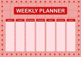 planejador diário e semanal com sorvete vetor