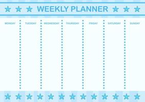 planejador diário e semanal com estrela do mar vetor