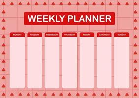 planejador diário e semanal com melancia vetor