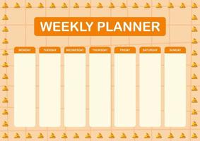 planejador diário e semanal com veleiro vetor