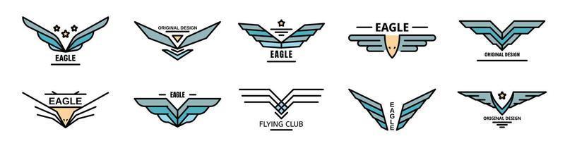 vetor de logotipo de águia plana