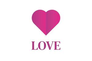 logotipo de coração rosa vetor