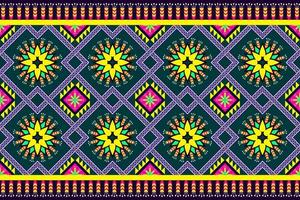 geométrico étnico oriental ikat padrão design tradicional para plano de fundo, tapete, papel de parede, roupas, embrulho, batik, tecido, ilustração vetorial. estilo bordado. vetor