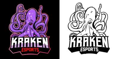 design de mascote de logotipo kraken esport vetor