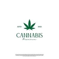 design de logotipo de cannabis vintage simples vetor