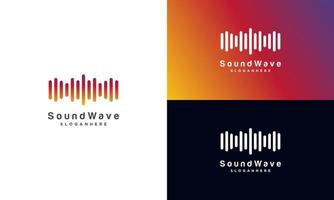 modelo de ícone de logotipo de onda sonora colorida moderna