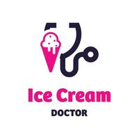 logotipo do médico de sorvete vetor